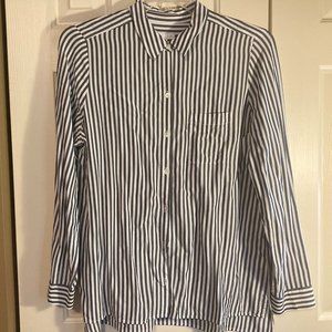 Classic gray and white striped J Jill shirt